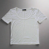 White t-shirt on a tiled floor