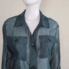 Gerry Weber Green Button Up Shirt - Size: AU 14
