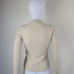 Dolce & Gabbana (D&G) Cream Beige Wool Cardigan - Size: IT 40
