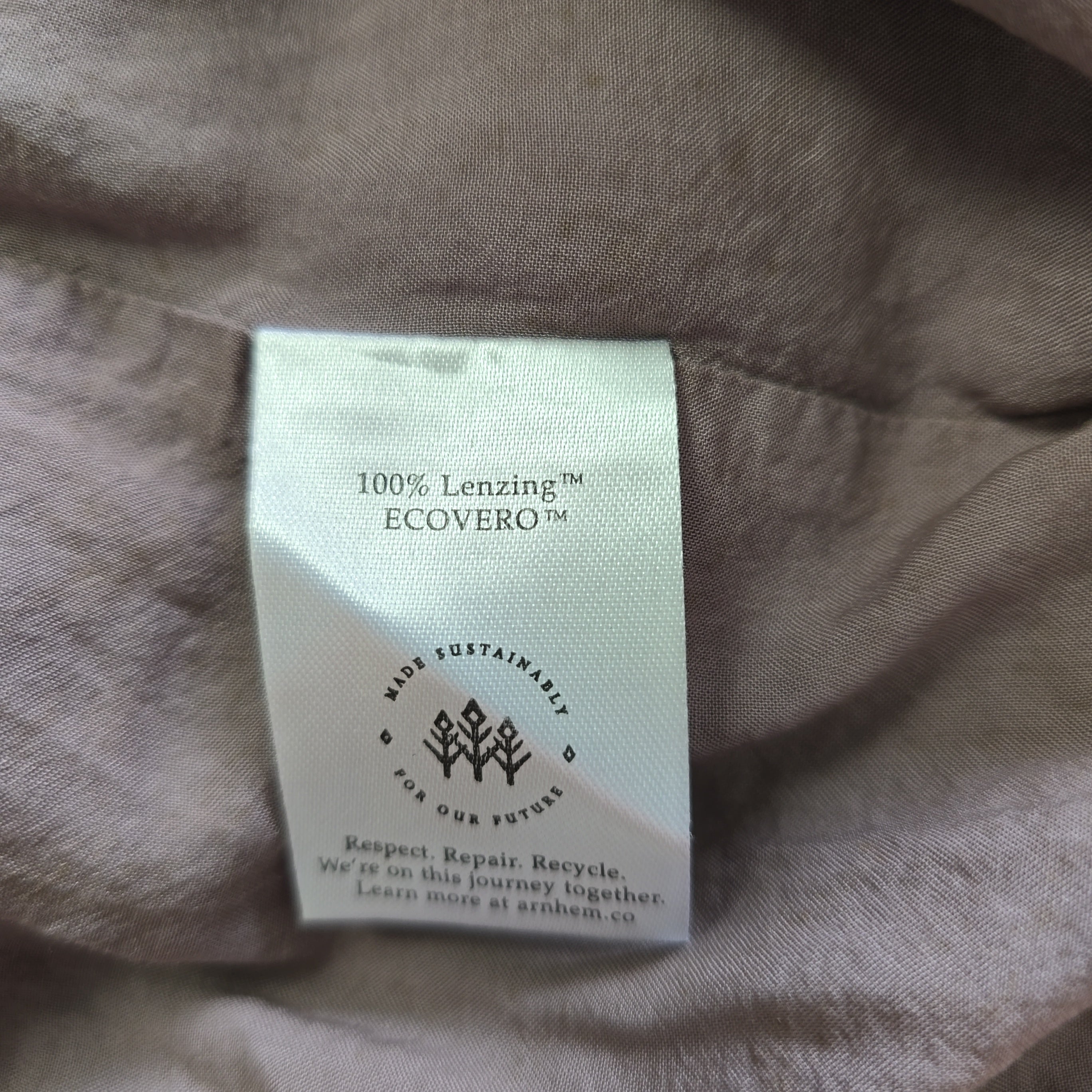 Ecovero label on a fabric background