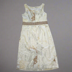 Taifun Collection Cream, Silver and Brown Dress