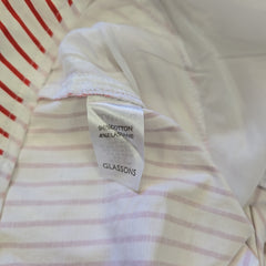 Glassons Classic White and Red Striped Bermuda Shorts - Size: AU 12