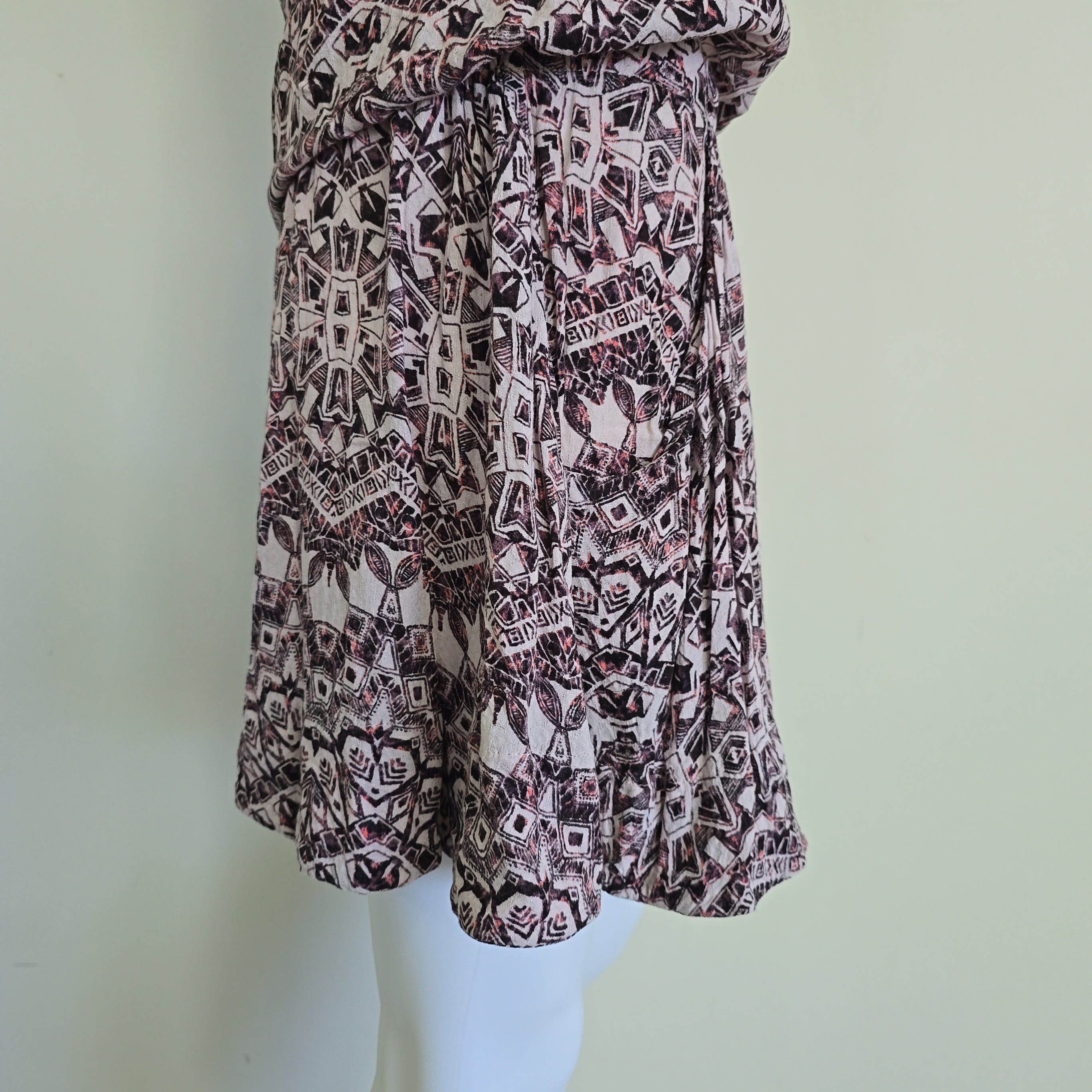 Patterned dress on a light background
