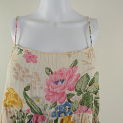 Floral-patterned garment on a mannequin against a plain background