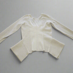 Guess Cream Long-Sleeved Top with Gold Zipper - Size: L