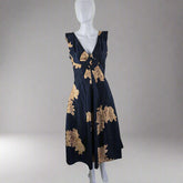 Trelise Cooper Cupids Bow Rosary Navy and Gold Dress - Size: AU 10