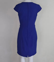 Unsigned Vintage Cobalt Blue Fitted Dress – Elegant and Timeless