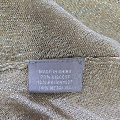 Oroton Gold-Beige Metallic Knit Top - Size: International L