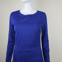 Unsigned Blue Long Sleeved Dress - Size AU 10