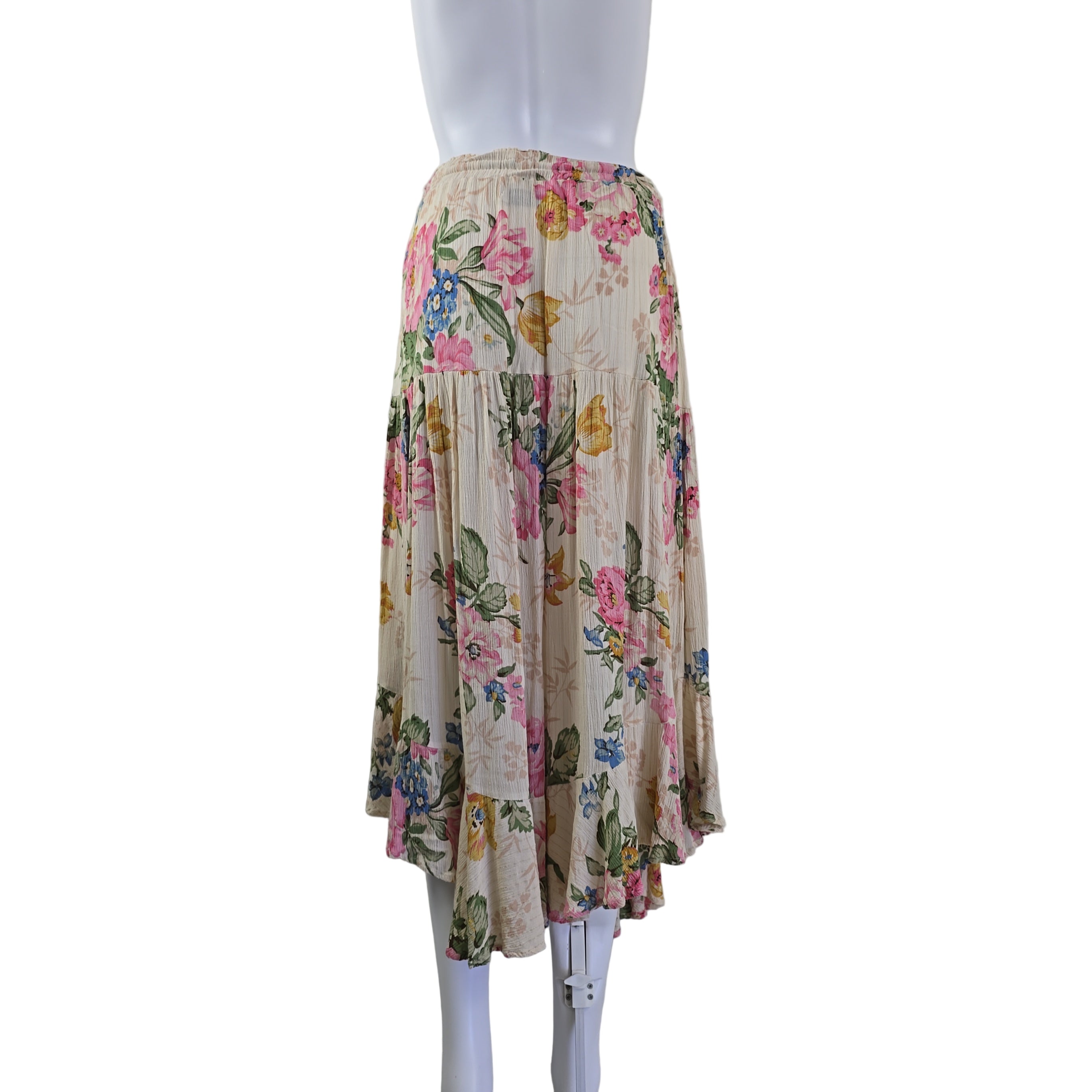 Cream floral skirt on a light background
