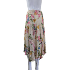 Cream floral skirt on a light background