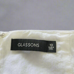 Glassons White Linen Mini Skirt - Size: AU 10