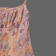 Floral patterned fabric on a light gray background