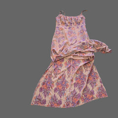 Floral dress on a tiled floor