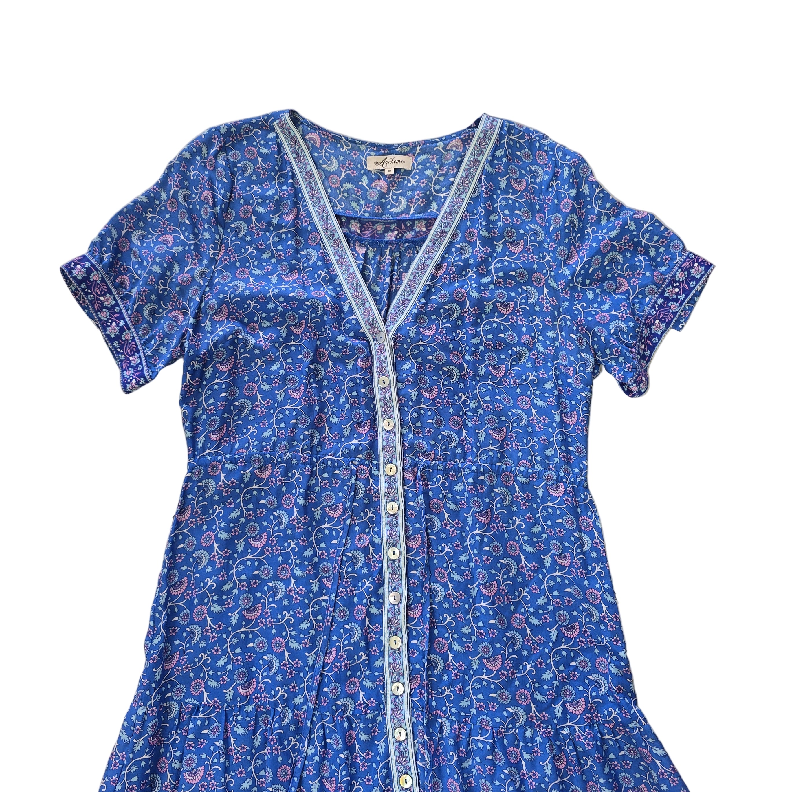 Blue floral dress on a light background