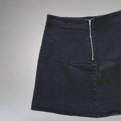 Skirt with a zipper on a light gray tiled floor