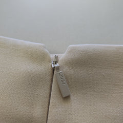 Fendi Mid Length Leather Pockets Beige Skirt