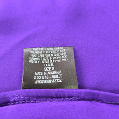 Scanlan & Theodore Violet Purple Silk Draped Top - Size: AU 8