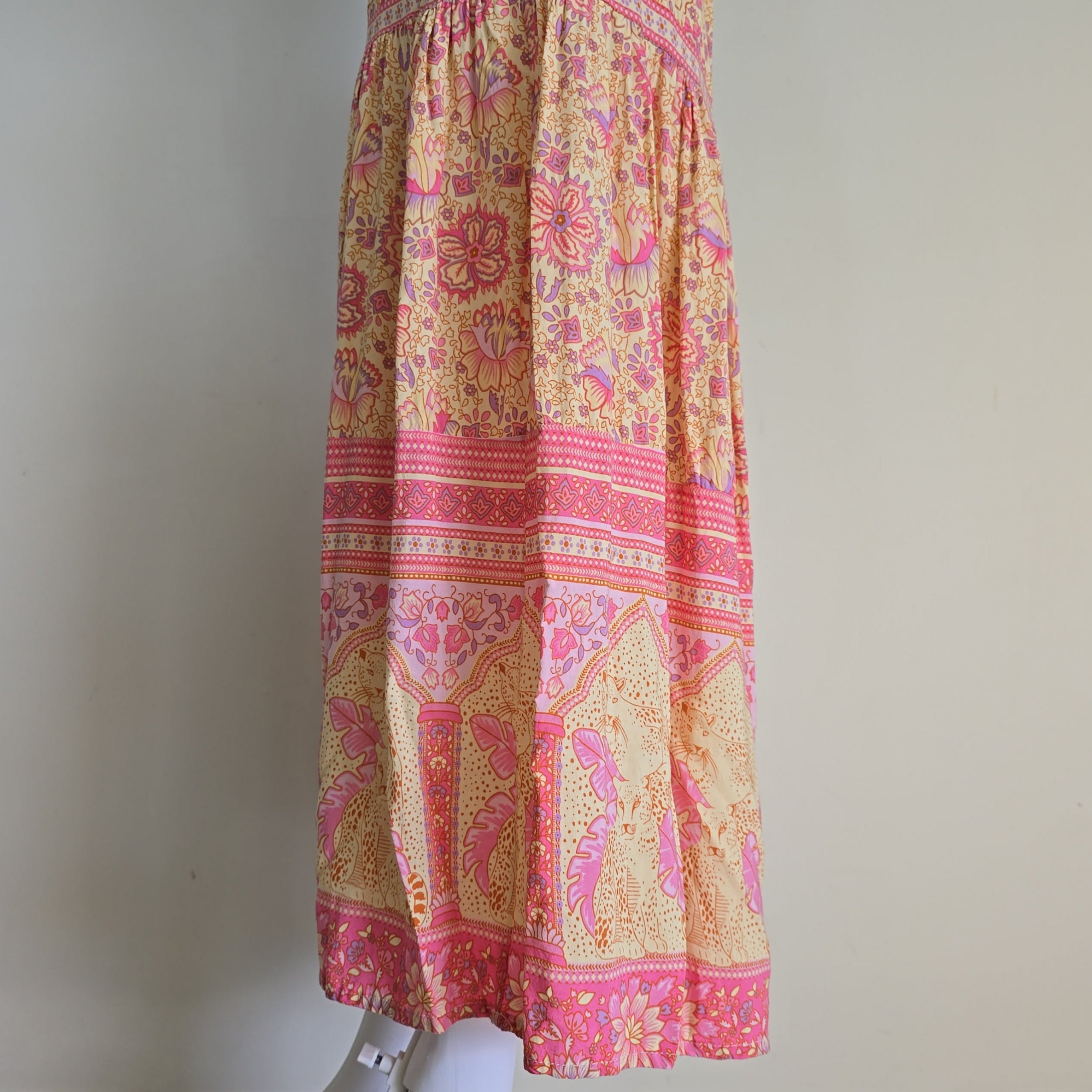 Floral patterned skirt on a light background