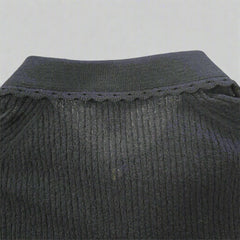 Authentic Louis Vuitton Black Knit Top with Gold Bow – Size M (Stretchy Fit)