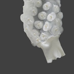 Siani Milano White Balloon Sleeve Sweater with Flower Detail - Size: M