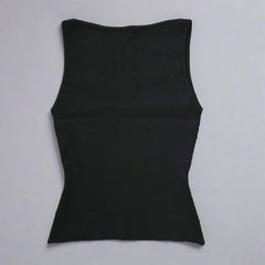 Perfect Stranger "High Neck Classic Tee" – Black Ribbed Tee – Size: International M