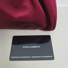 Dolce & Gabbana Red Burgundy Silk Clutch with Swarovski Strap