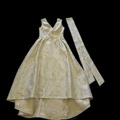 Eileen Kirby White & Gold Dress – Elegant & Timeless