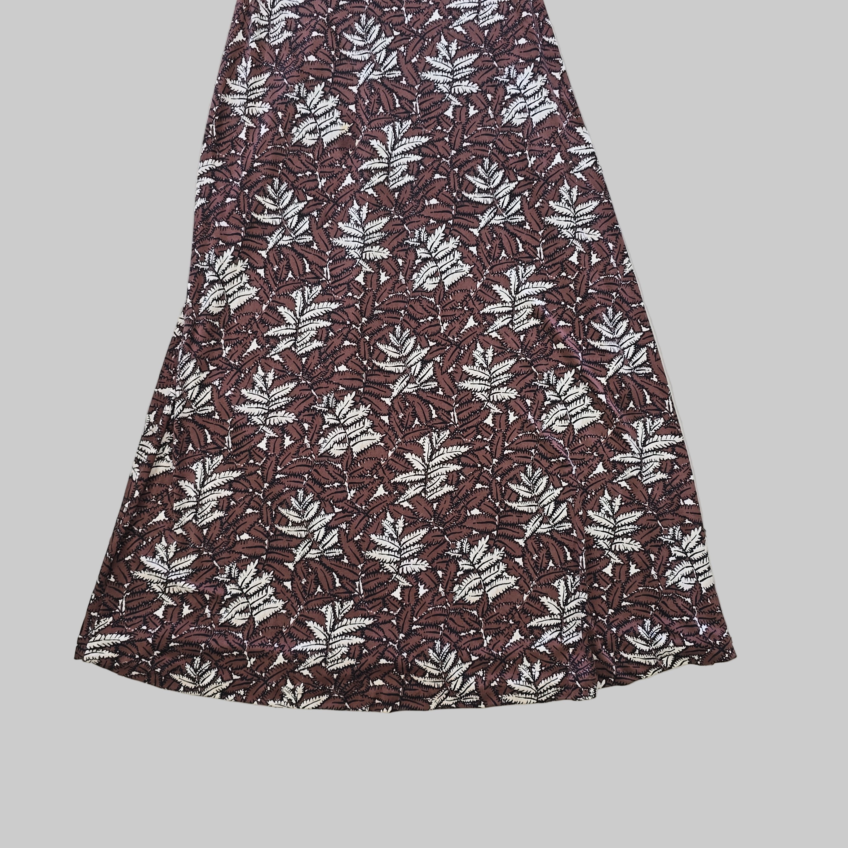 Patterned fabric on a tiled floor