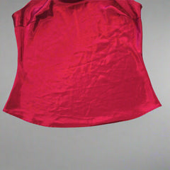 Red fabric on a tiled floor