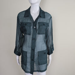 Gerry Weber Green Button Up Shirt - Size: AU 14