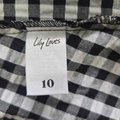 Lilly Loves Black and White Checkered Midi Dress