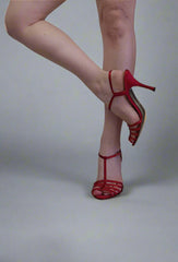 Dolce & Gabbana Red Satin T-Strap Heels – Sophisticated Glamour