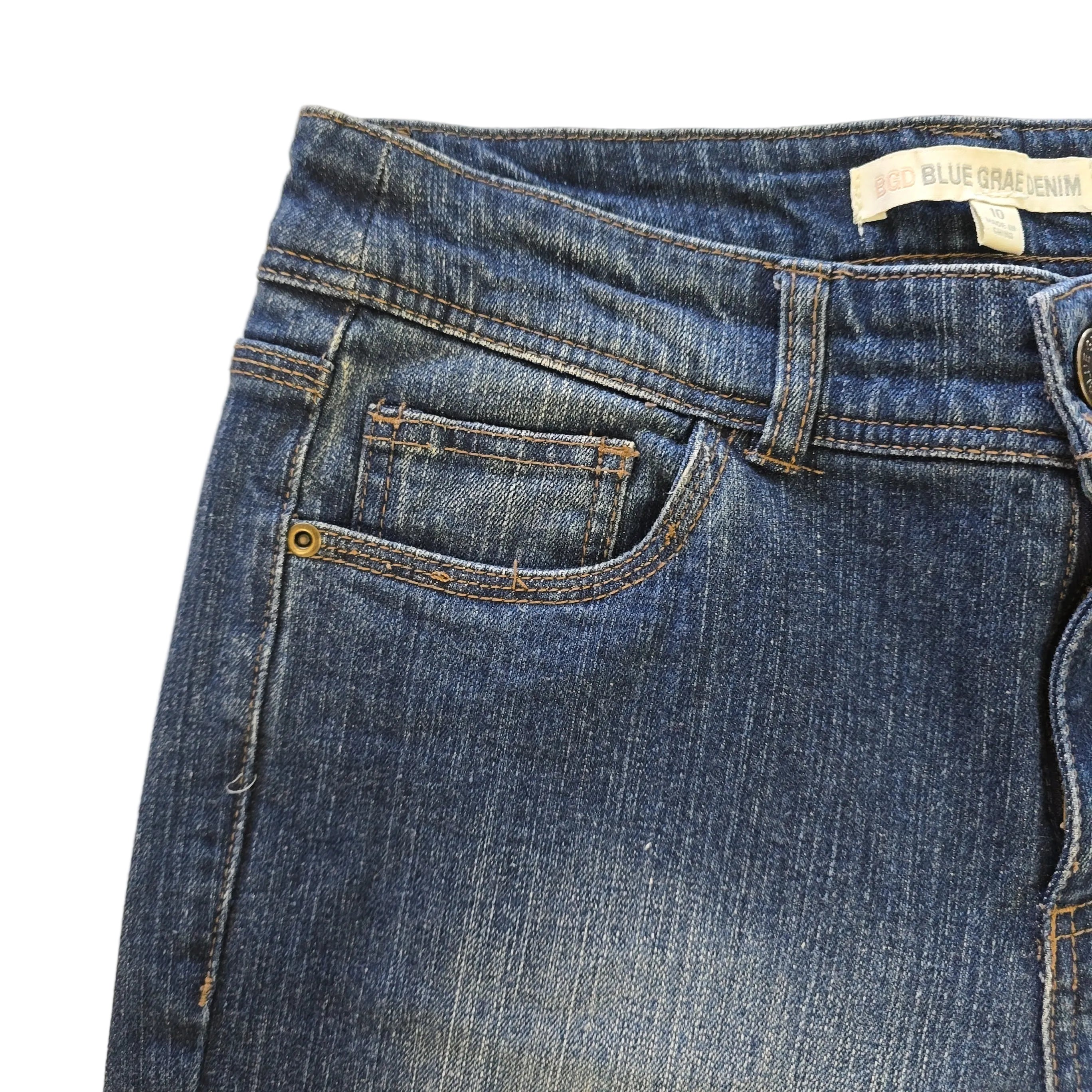 Pair of blue jeans on a light background