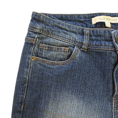 Pair of blue jeans on a light background