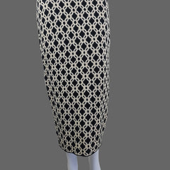 Black and white patterned fabric on a white background