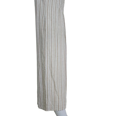 Striped dress with button details on a light background