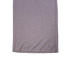 Plum coloured dress with silver details on a light background