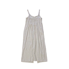 Striped dress with button details on a light background