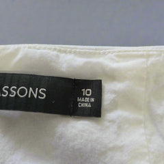 Glassons White Linen Mini Skirt - Size: AU 10