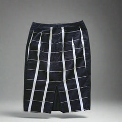 Veronika Maine Black, White & Beige Checkered Pencil Skirt – AU 10