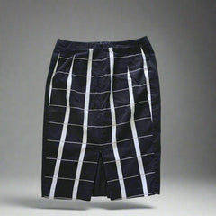 Veronika Maine Black, White & Beige Checkered Pencil Skirt – AU 10