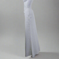 Charcoal White Linen Maxi Skirt - Size: AU12