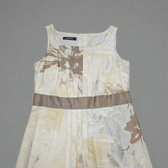 Taifun Collection Cream, Silver and Brown Dress