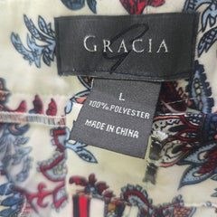 Gracia Wide-Leg Printed Pants – Size L