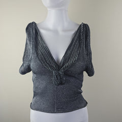 Christian Dior Silver Evening Top - Size: FR 38 (AU 10)
