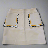 Fendi Mid Length Leather Pockets Beige Skirt