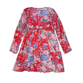 Red floral dress on a light background