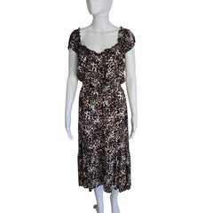 Leopard print outfit on a mannequin against a plain background