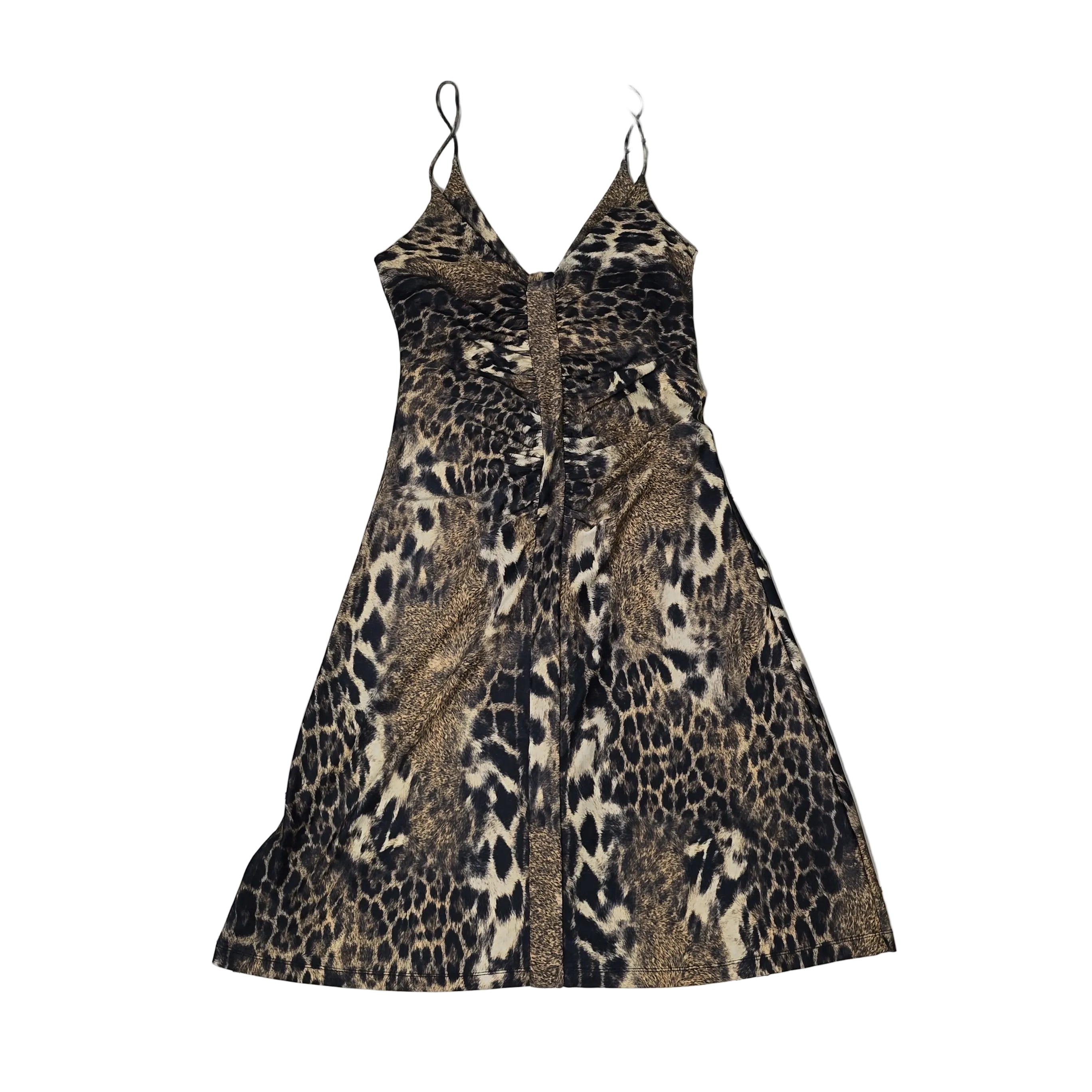 Leopard print dress on a light background